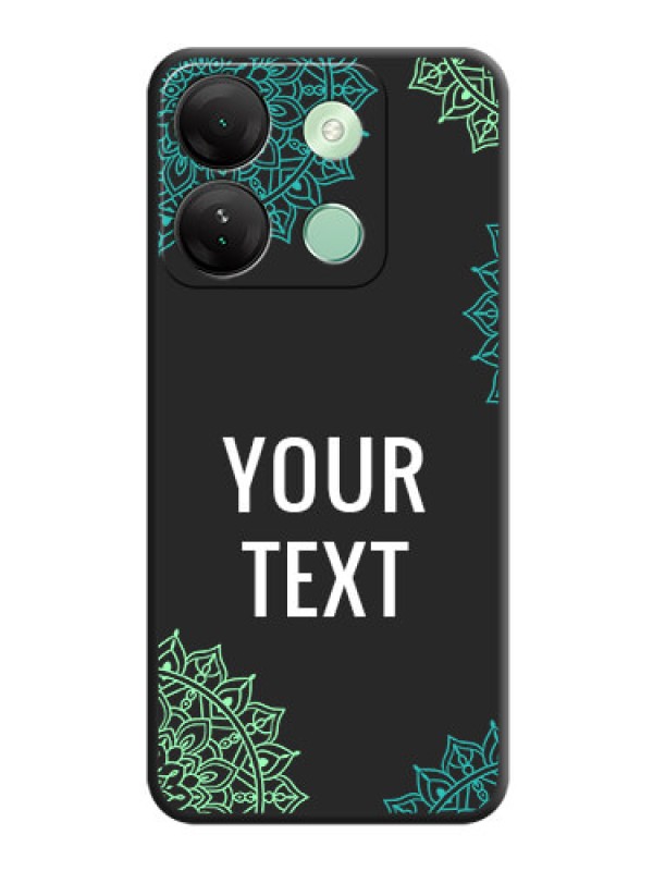 Custom Your Name with Floral Design on Space Black Custom Soft Matte Back Cover - Infinix Smart 7 Hd