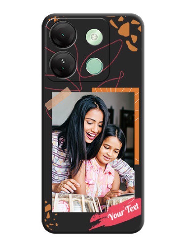 Custom Orange Photo Frame on Space Black Custom Soft Matte Phone Back Cover - Infinix Smart 7 Hd