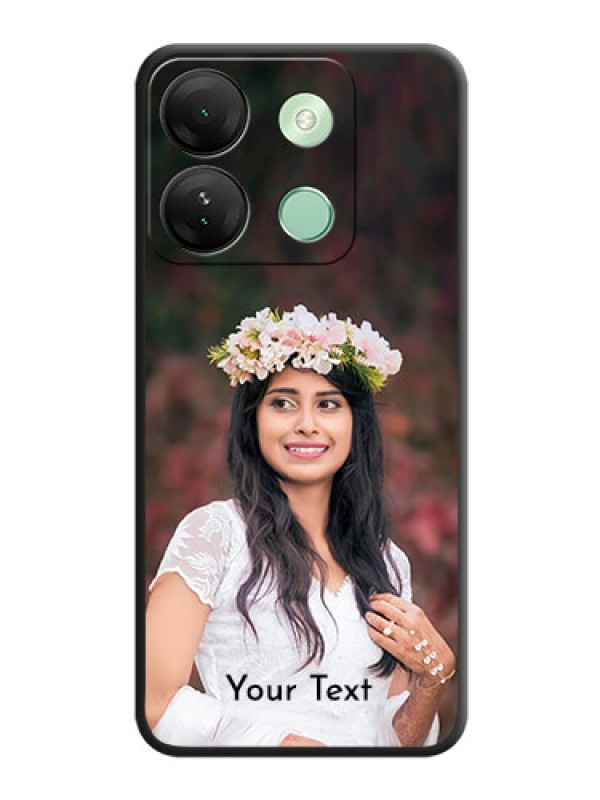 Custom Full Single Pic Upload With Text On Space Black Personalized Soft Matte Phone Covers - Infinix Smart 7 Hd