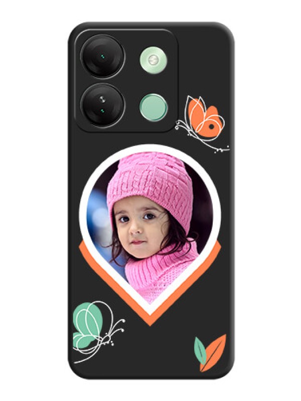 Custom Upload Pic With Simple Butterly Design On Space Black Personalized Soft Matte Phone Covers - Infinix Smart 7 Hd