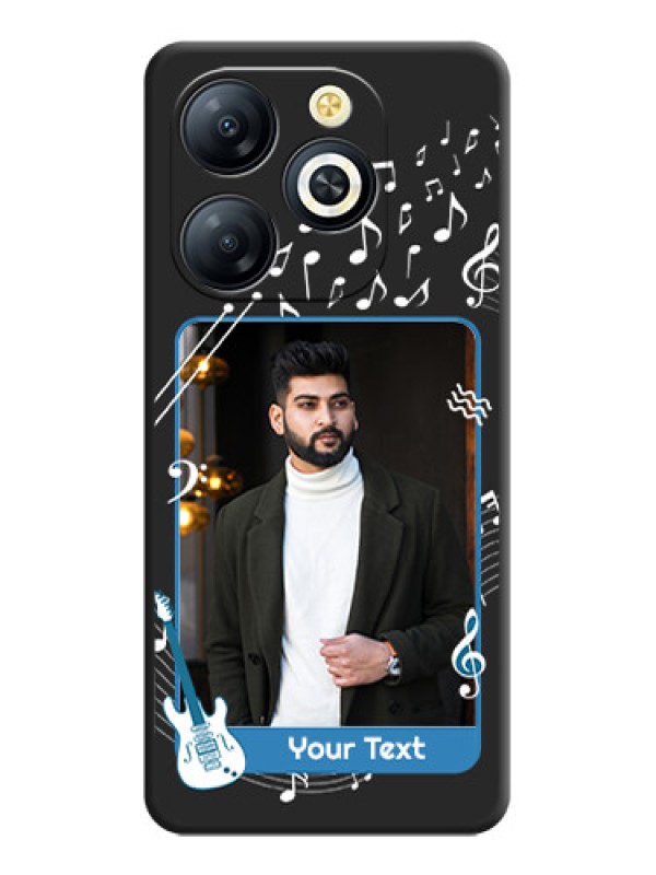 Custom Musical Theme Design with Text on Photo On Space Black Custom Soft Matte Mobile Back Cover - Smart 8 HD