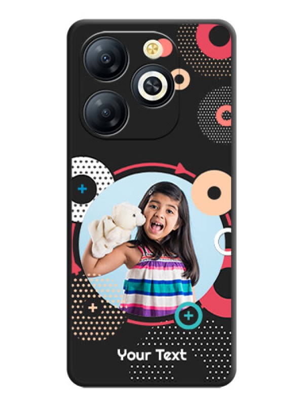 Custom Multicoloured Round Image On Space Black Custom Soft Matte Mobile Back Cover - Smart 8 HD