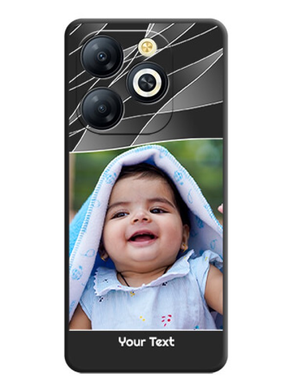 Custom Mixed Wave Lines on Photo On Space Black Custom Soft Matte Mobile Back Cover - Smart 8 HD