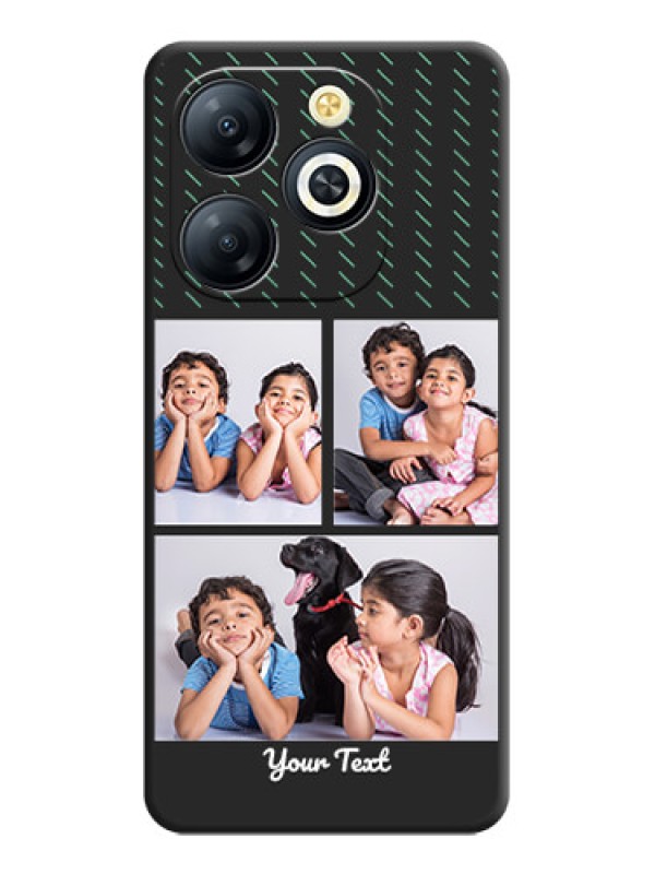 Custom Cross Dotted Pattern with 2 Image Holder On Space Black Custom Soft Matte Mobile Back Cover - Smart 8 HD