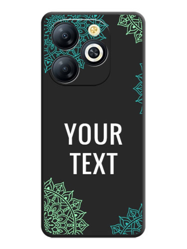 Custom Your Name with Floral Design On Space Black Custom Soft Matte Mobile Back Cover - Smart 8 HD