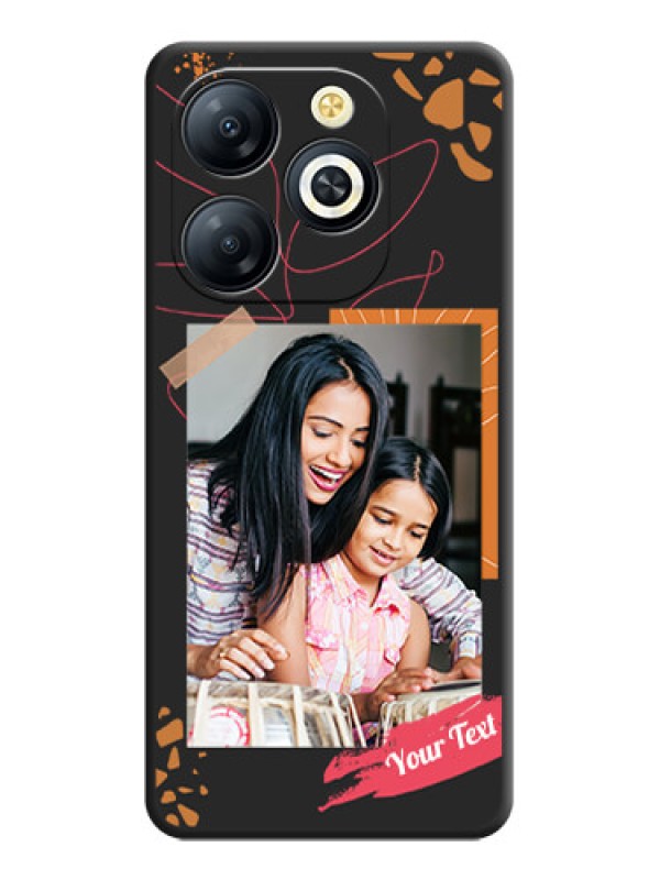 Custom Orange Photo Frame On Space Black Custom Soft Matte Mobile Back Cover - Smart 8 HD