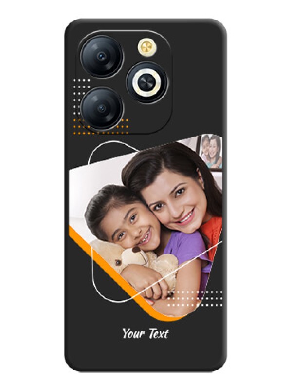 Custom Yellow Triangle on Photo On Space Black Custom Soft Matte Mobile Back Cover - Smart 8 HD