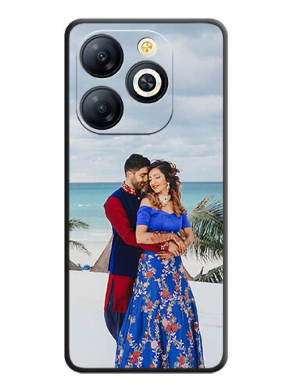 Custom Full Single Pic Upload On Space Black Custom Soft Matte Mobile Back Cover - Smart 8 HD