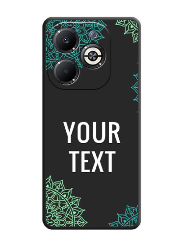 Custom Your Name with Floral Design On Space Black Custom Soft Matte Mobile Back Cover - Infinix Smart 8 Plus