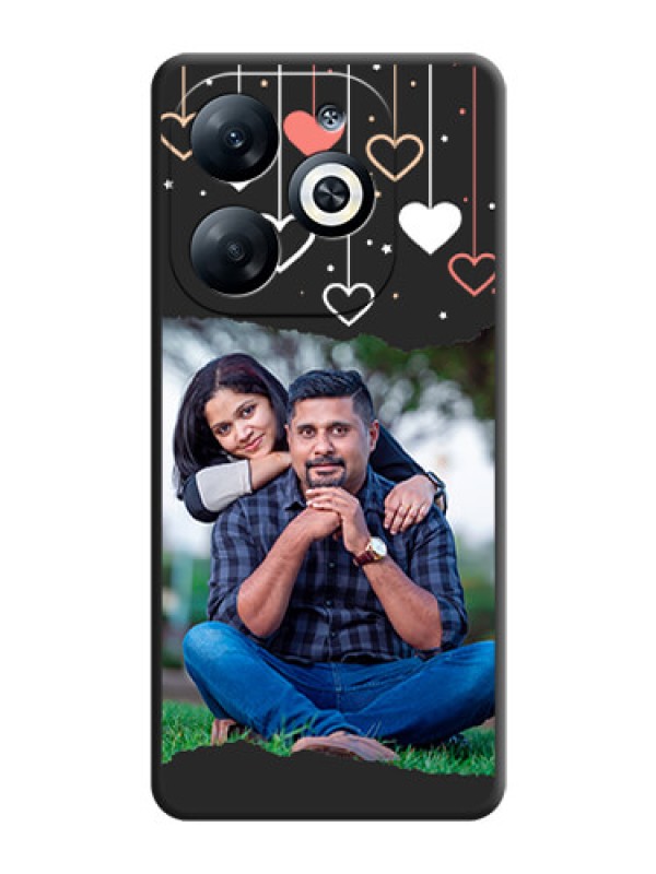 Custom Love Hangings with Splash Wave Picture on Space Black Custom Soft Matte Phone Back Cover - Infinix Smart 8