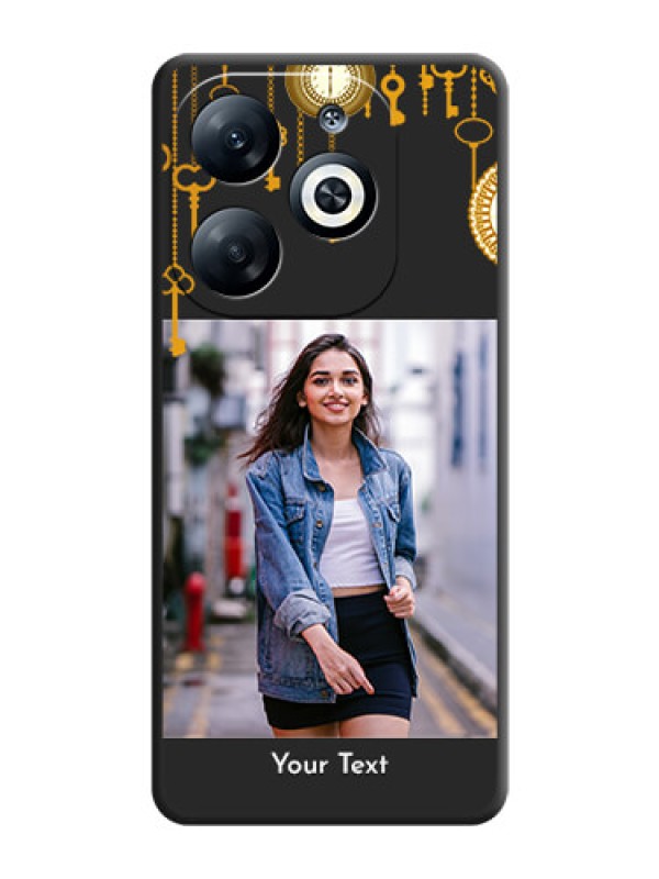 Custom Decorative Design with Text on Space Black Custom Soft Matte Back Cover - Infinix Smart 8