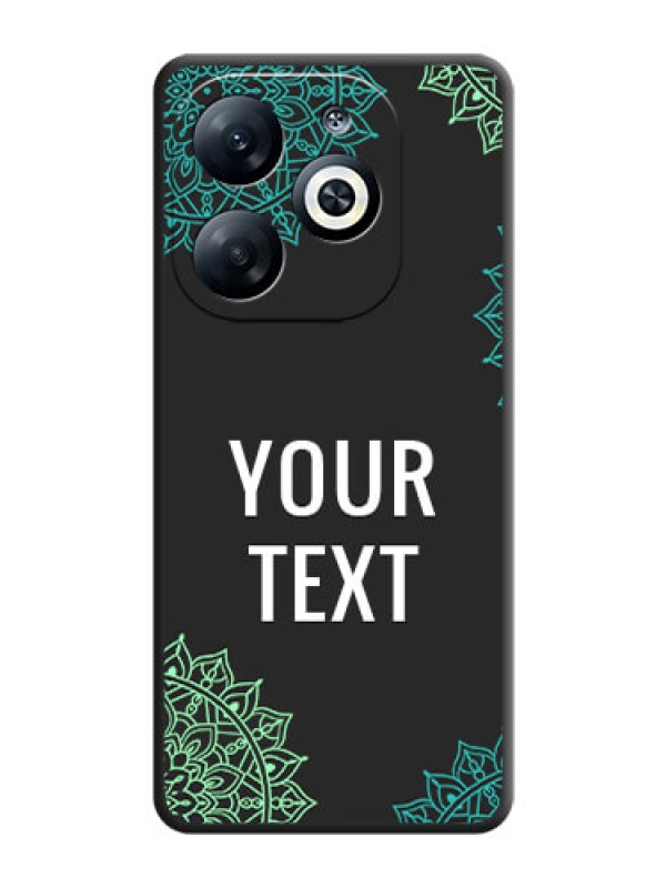 Custom Your Name with Floral Design on Space Black Custom Soft Matte Back Cover - Infinix Smart 8