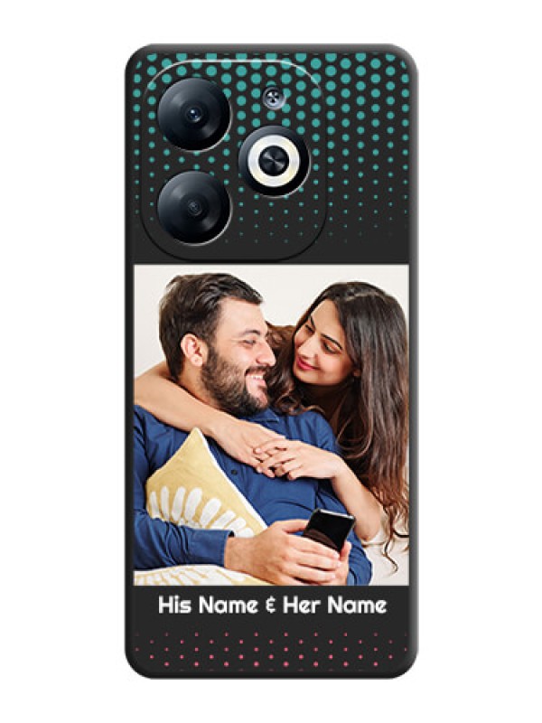 Custom Faded Dots with Grunge Photo Frame and Text on Space Black Custom Soft Matte Phone Cases - Infinix Smart 8