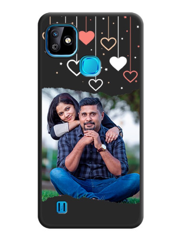 Custom Love Hangings with Splash Wave Picture on Space Black Custom Soft Matte Phone Back Cover - Infinix Smart Hd 2021