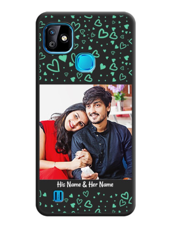 Custom Sea Green Indefinite Love Pattern on Photo on Space Black Soft Matte Mobile Cover - Infinix Smart Hd 2021