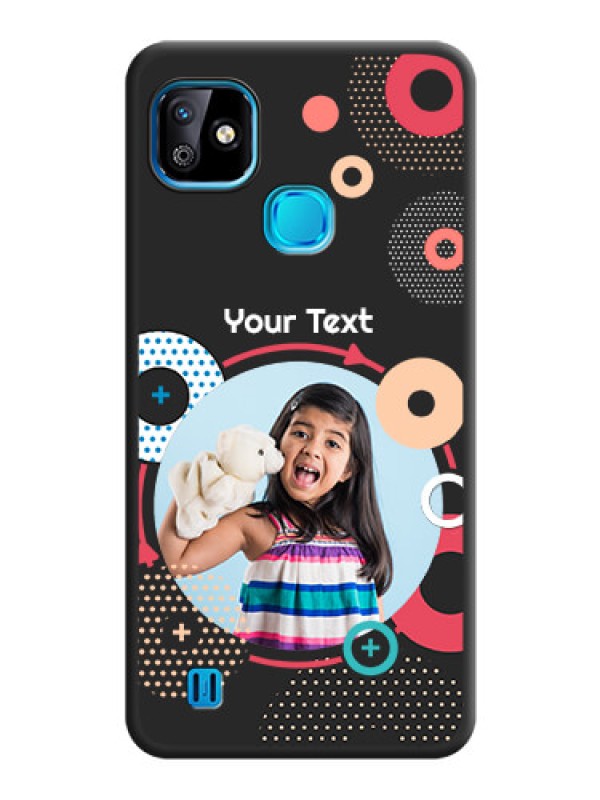 Custom Multicoloured Round Image on Personalised Space Black Soft Matte Cases - Infinix Smart Hd 2021