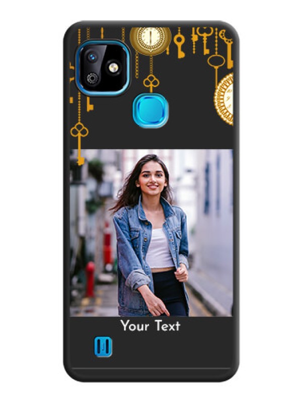 Custom Decorative Design with Text on Space Black Custom Soft Matte Back Cover - Infinix Smart Hd 2021