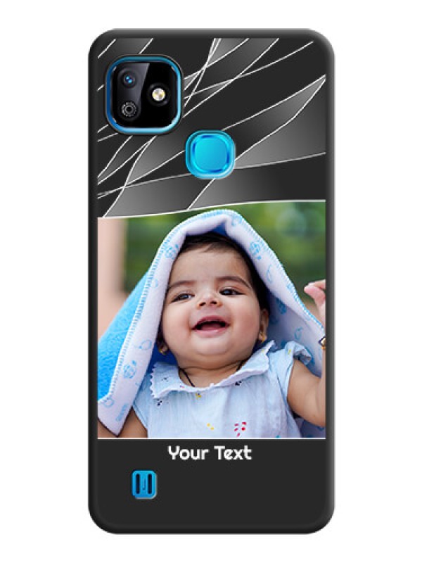 Custom Mixed Wave Lines on Photo on Space Black Soft Matte Mobile Cover - Infinix Smart Hd 2021