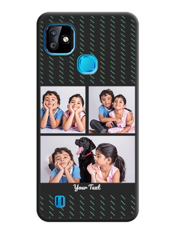 Custom Cross Dotted Pattern with 2 Image Holder  on Personalised Space Black Soft Matte Cases - Infinix Smart Hd 2021