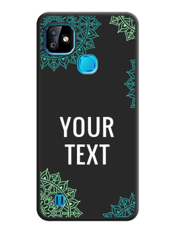 Custom Your Name with Floral Design on Space Black Custom Soft Matte Back Cover - Infinix Smart Hd 2021