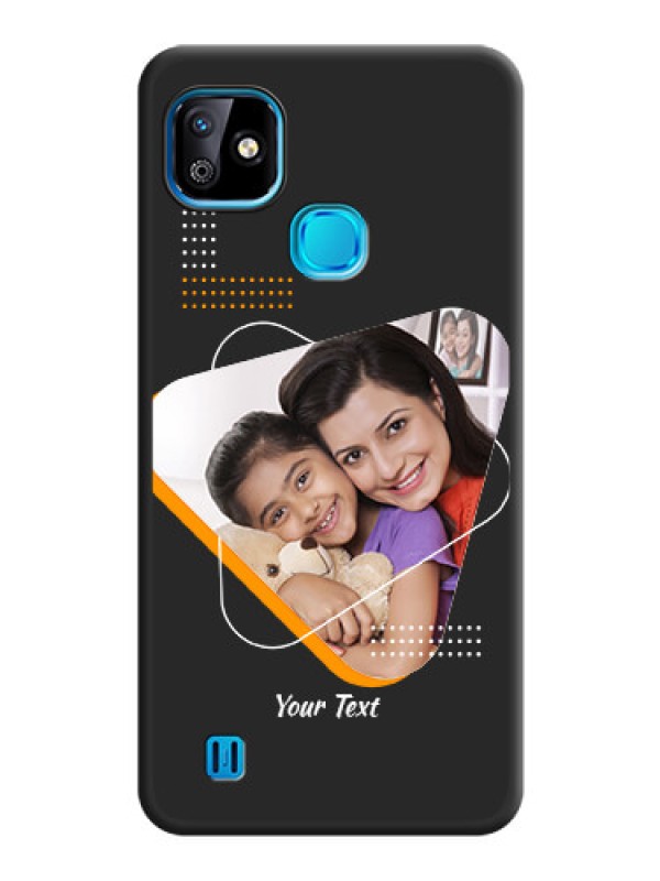 Custom Yellow Triangle on Photo on Space Black Soft Matte Phone Cover - Infinix Smart Hd 2021