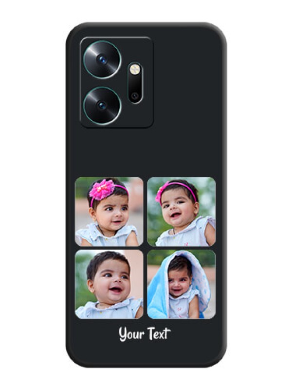 Custom Floral Art with 6 Image Holder - Photo on Space Black Soft Matte Mobile Case - Infinix Zero 20
