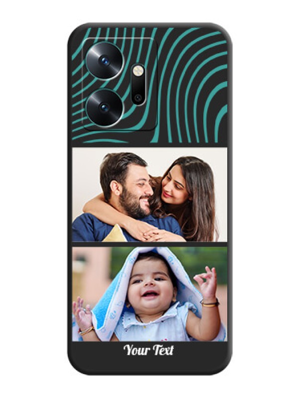 Custom Wave Pattern with 2 Image Holder on Space Black Personalized Soft Matte Phone Covers - Infinix Zero 20