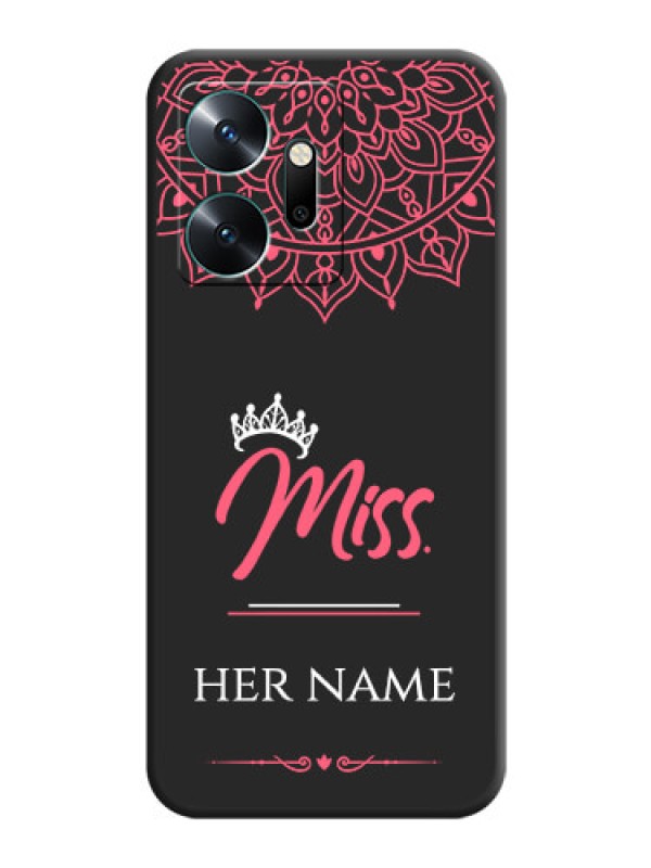 Custom Mrs Name with Floral Design on Space Black Personalized Soft Matte Phone Covers - Infinix Zero 20
