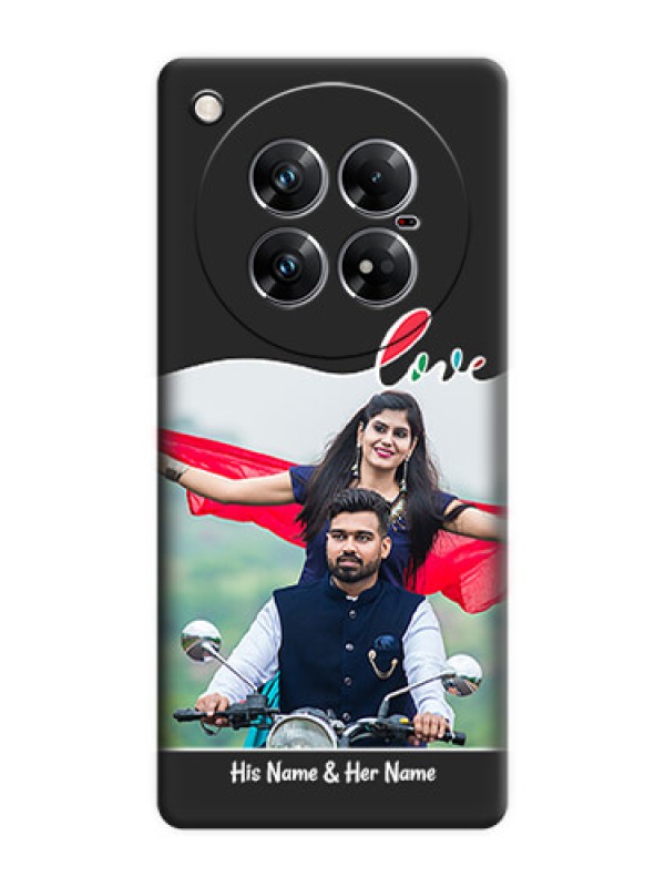 Custom Fall in Love Pattern with Picture on Photo On Space Black Custom Soft Matte Mobile Back Cover - Infinix Zero 40 5G