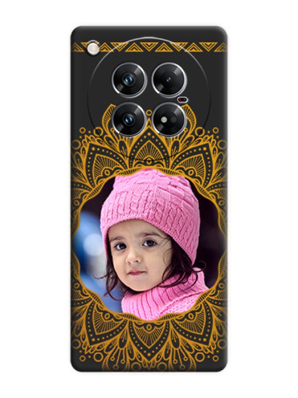 Custom Round Image with Floral Design On Space Black Custom Soft Matte Mobile Back Cover - Infinix Zero 40 5G