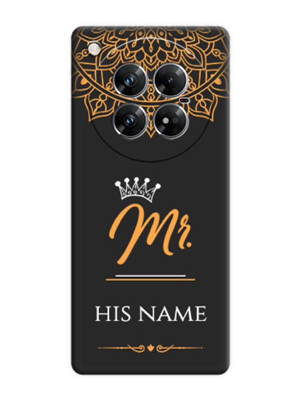 Custom Mr Name with Floral Design On Space Black Custom Soft Matte Mobile Back Cover - Infinix Zero 40 5G