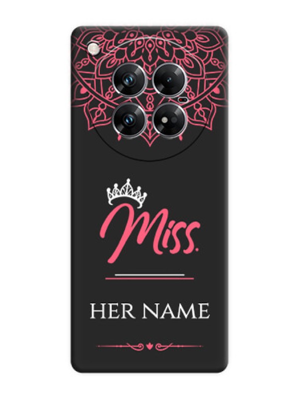 Custom Mrs Name with Floral Design On Space Black Custom Soft Matte Mobile Back Cover - Infinix Zero 40 5G