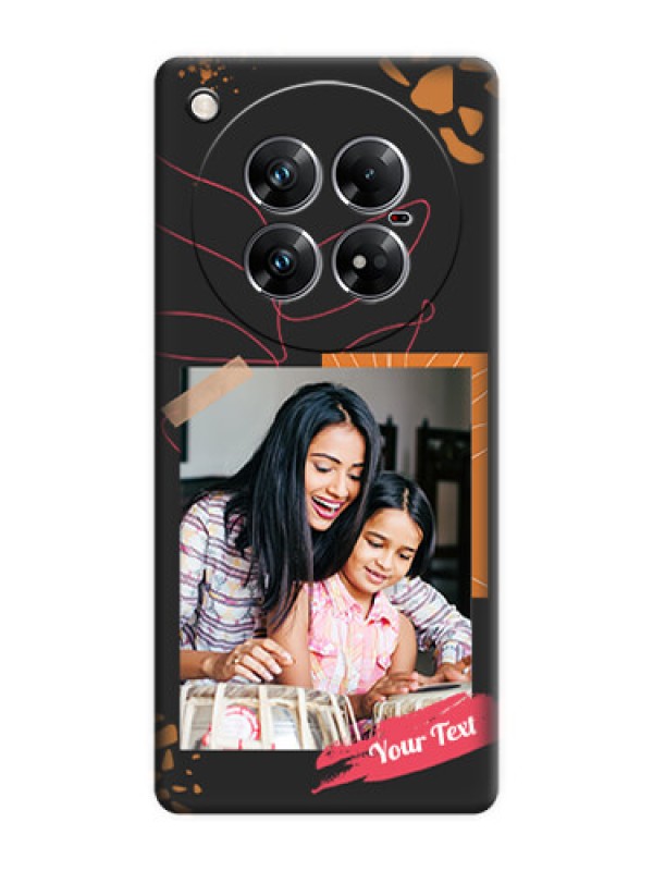 Custom Orange Photo Frame On Space Black Custom Soft Matte Mobile Back Cover - Infinix Zero 40 5G