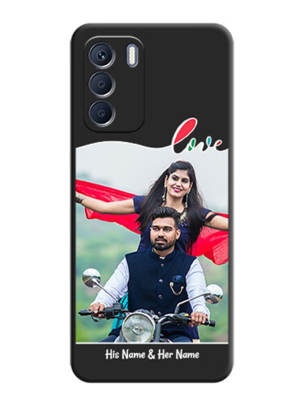 Custom Fall in Love Pattern with Picture on Photo On Space Black Custom Soft Matte Mobile Back Cover - Infinix Zero 5G 2023