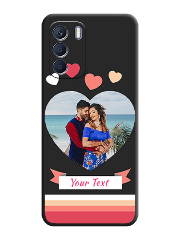 Custom Love Shaped Photo with Colorful Stripes On Space Black Custom Soft Matte Mobile Back Cover - Infinix Zero 5G 2023