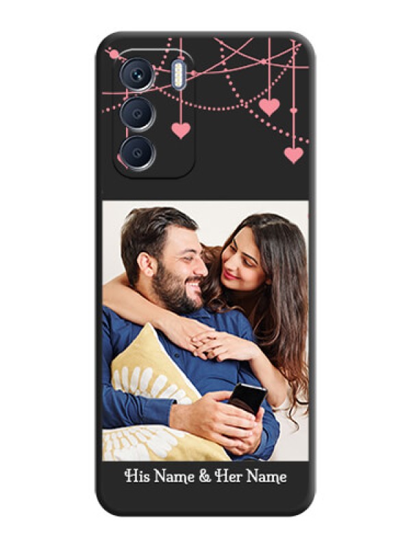 Custom Pink Love Hangings with Text On Space Black Custom Soft Matte Mobile Back Cover - Infinix Zero 5G 2023