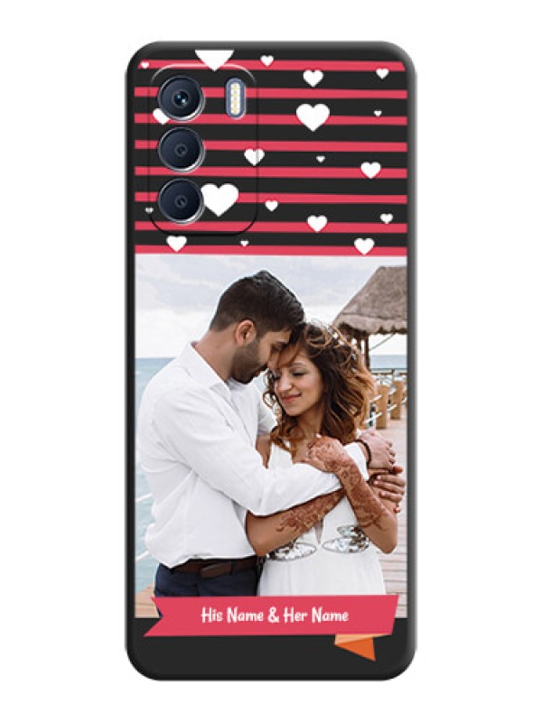 Custom White Color Love Symbols with Pink Lines Pattern On Space Black Custom Soft Matte Mobile Back Cover - Infinix Zero 5G 2023