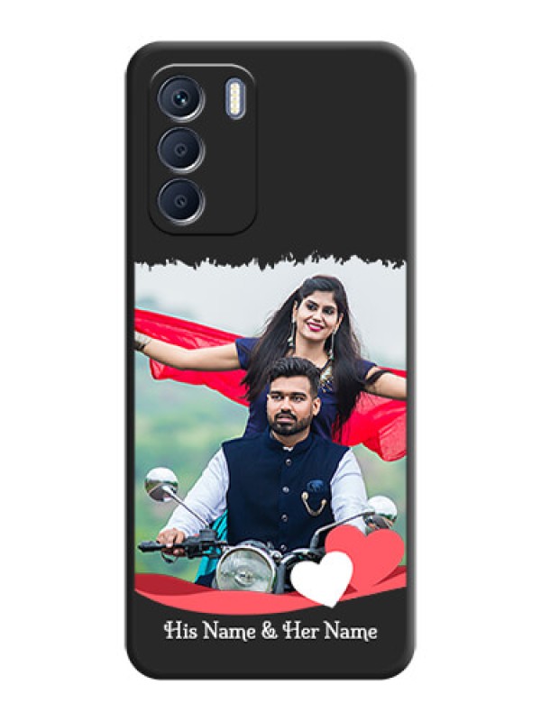 Custom Pin Color Love Shaped Ribbon Design with Text On Space Black Custom Soft Matte Mobile Back Cover - Infinix Zero 5G 2023