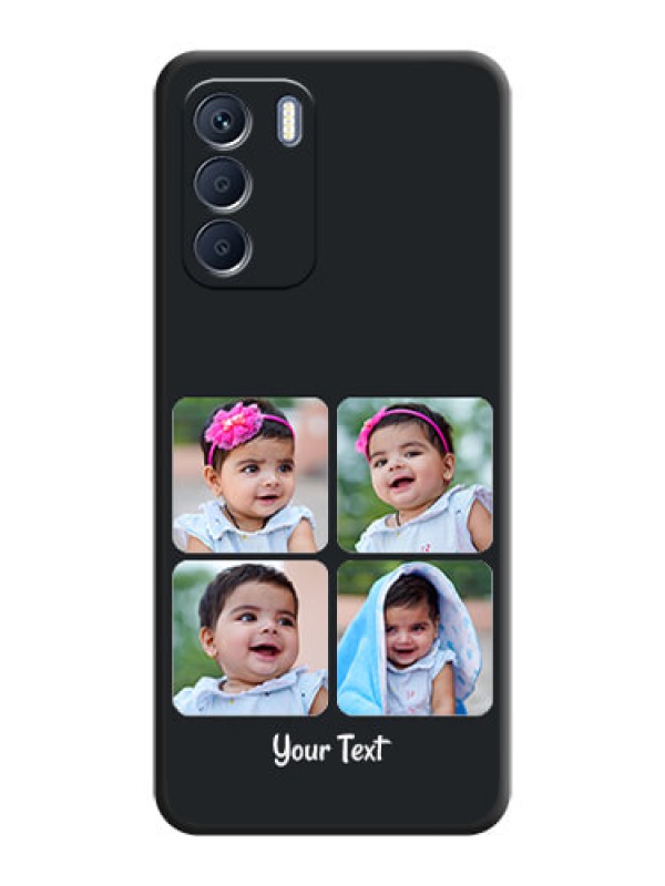 Custom Floral Art with 6 Image Holder on Photo On Space Black Custom Soft Matte Mobile Back Cover - Infinix Zero 5G 2023