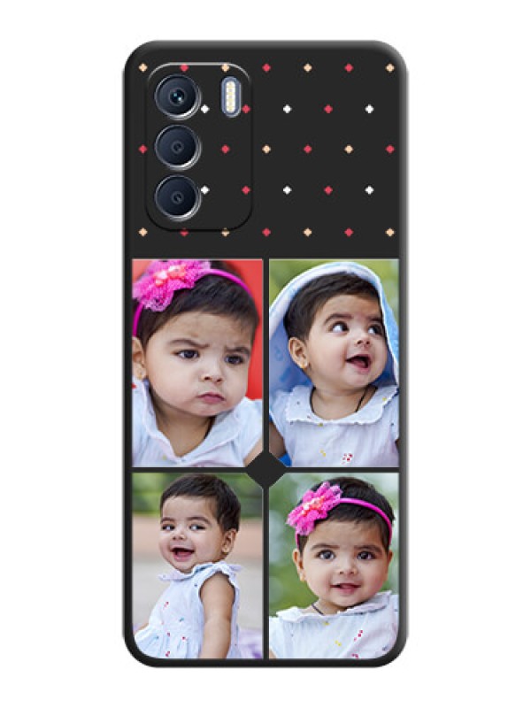 Custom Multicolor Dotted Pattern with 4 Image Holder On Space Black Custom Soft Matte Mobile Back Cover - Infinix Zero 5G 2023