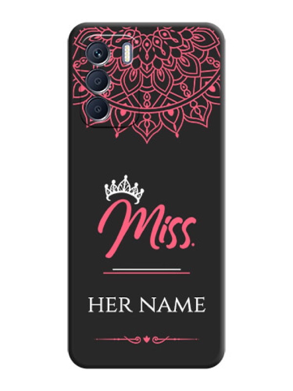 Custom Mrs Name with Floral Design On Space Black Custom Soft Matte Mobile Back Cover - Infinix Zero 5G 2023