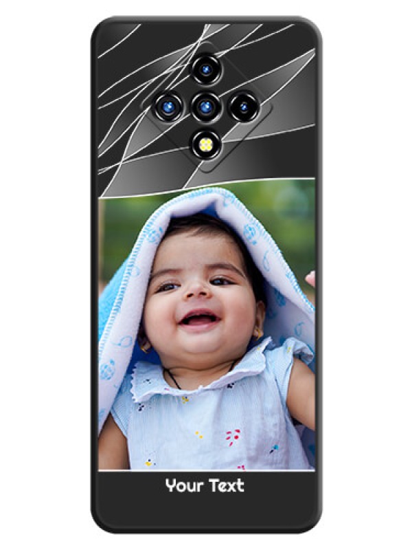Custom Mixed Wave Lines on Photo on Space Black Soft Matte Mobile Cover - Infinix Zero 8