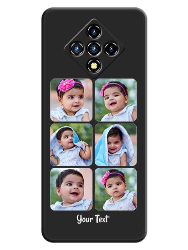 Custom Floral Art with 6 Image Holder on Photo on Space Black Soft Matte Mobile Case - Infinix Zero 8