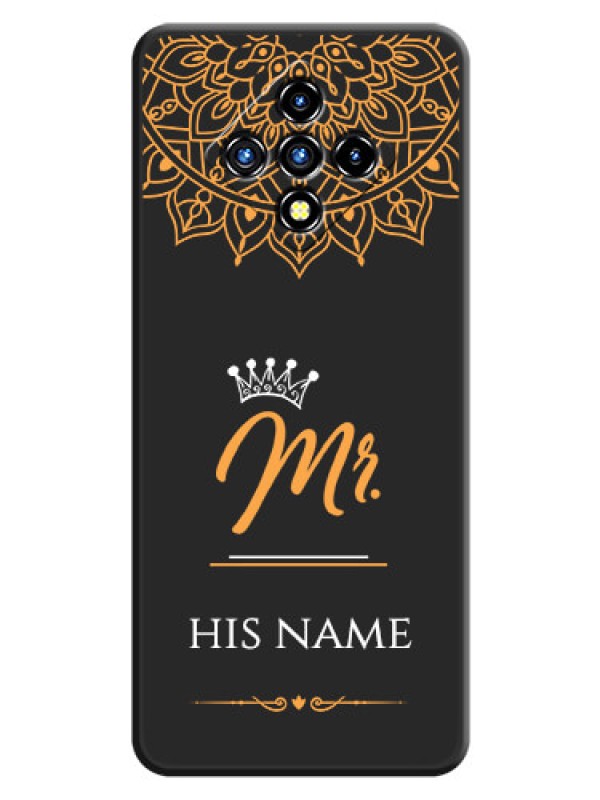 Custom Mr Name with Floral Design  on Personalised Space Black Soft Matte Cases - Infinix Zero 8