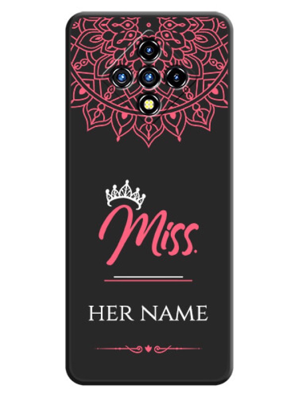 Custom Mrs Name with Floral Design on Space Black Personalized Soft Matte Phone Covers - Infinix Zero 8