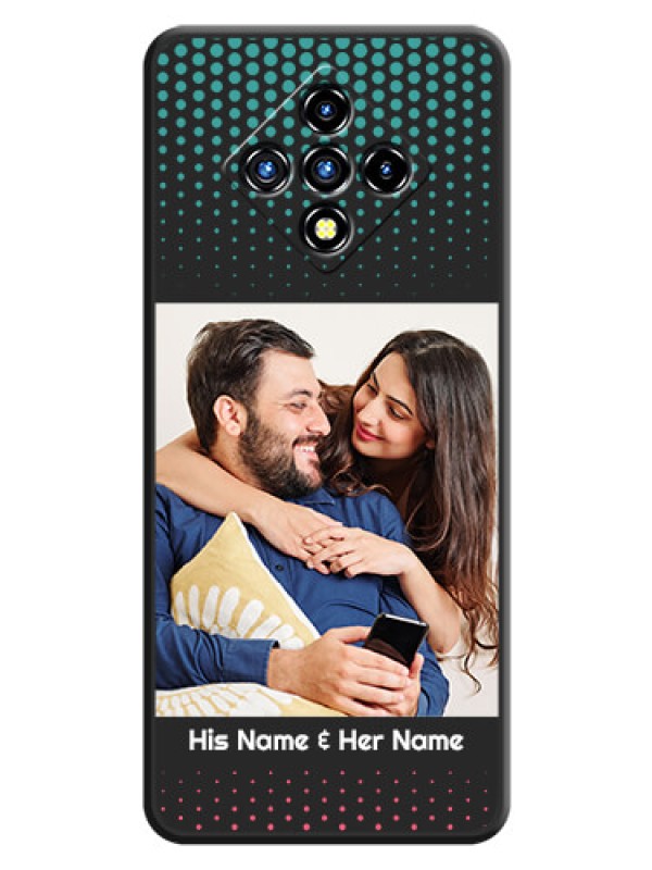 Custom Faded Dots with Grunge Photo Frame and Text on Space Black Custom Soft Matte Phone Cases - Infinix Zero 8