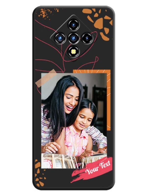 Custom Orange Photo Frame on Space Black Custom Soft Matte Phone Back Cover - Infinix Zero 8