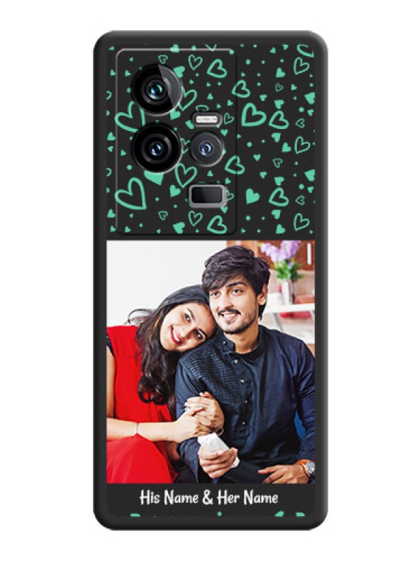 Custom Sea Green Indefinite Love Pattern on Photo on Space Black Soft Matte Mobile Cover - iQOO 11 5G