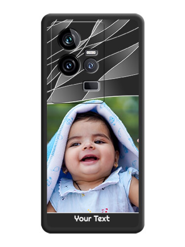 Custom Mixed Wave Lines on Photo on Space Black Soft Matte Mobile Cover - iQOO 11 5G