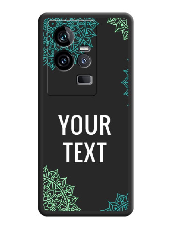 Custom Your Name with Floral Design on Space Black Custom Soft Matte Back Cover - iQOO 11 5G